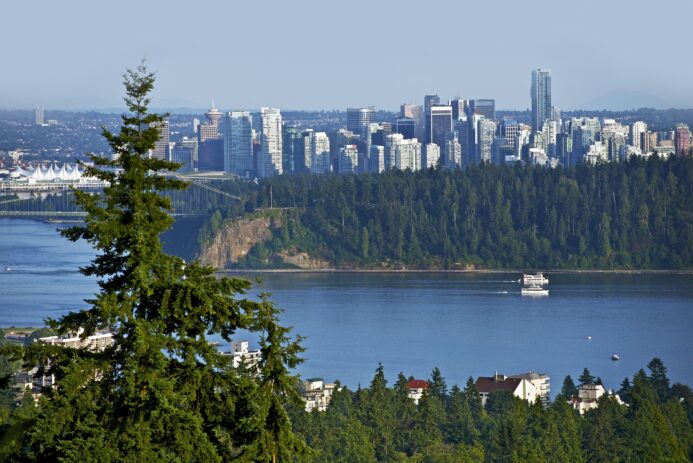 Vancouver Panorama Watching South From North Vancouver. British Columbia, Canada.