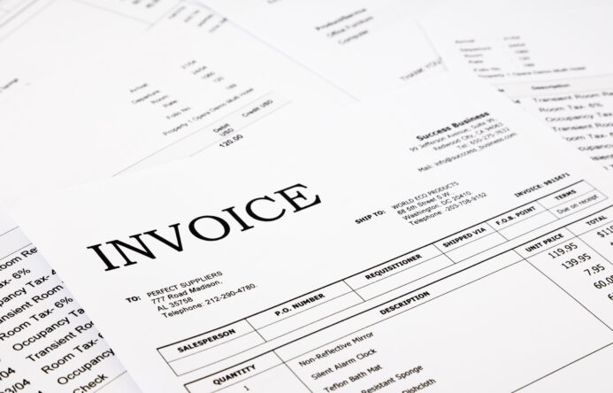 close-up invoice and bills, concept and ideas